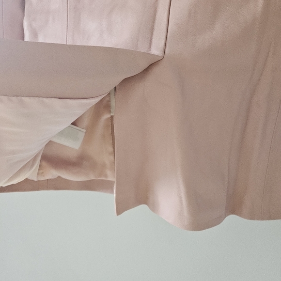 Veronica Beard Pink 100% Lambskin Leather Miller Blazer in Pink Clay - Picture 9 of 11